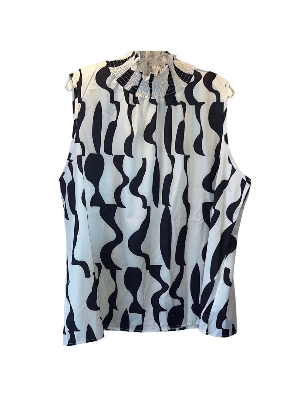 Stylish Black and White Women's Top, Women’s Plus Size 5X
